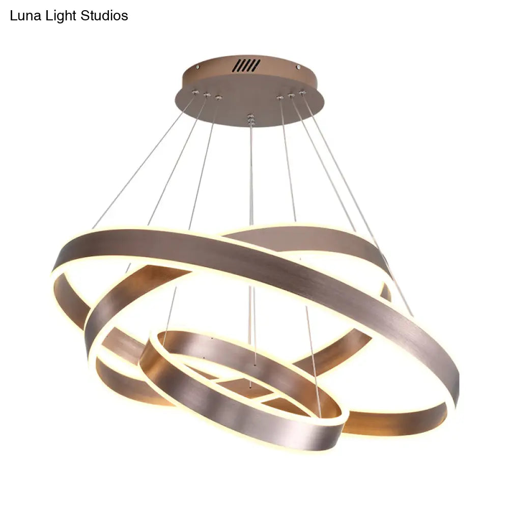 Modern Twisted Pendant Chandelier - Acrylic 1/2/3 Lights Brown Natural Light