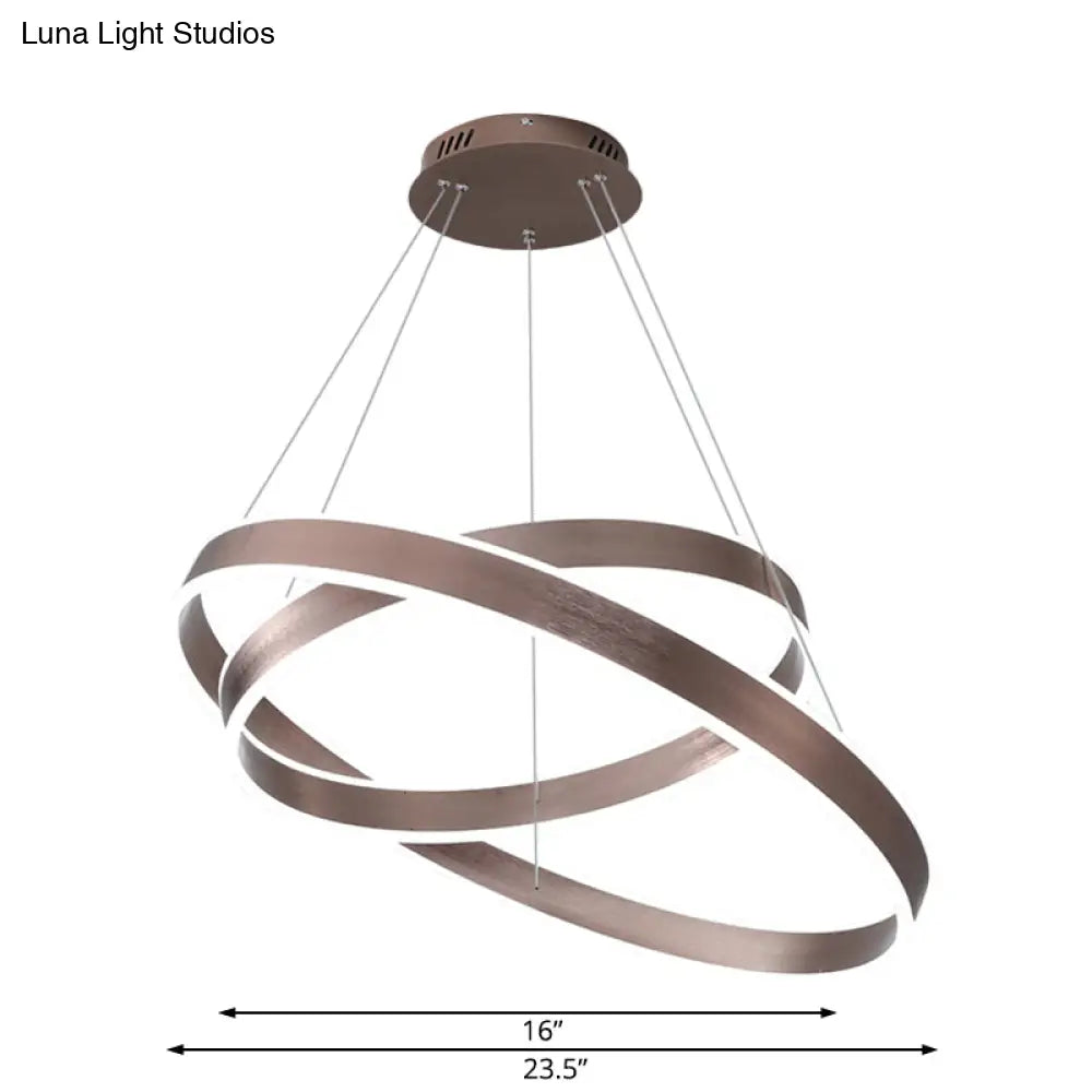 Modern Twisted Pendant Chandelier - Acrylic 1/2/3 Lights Brown Natural Light