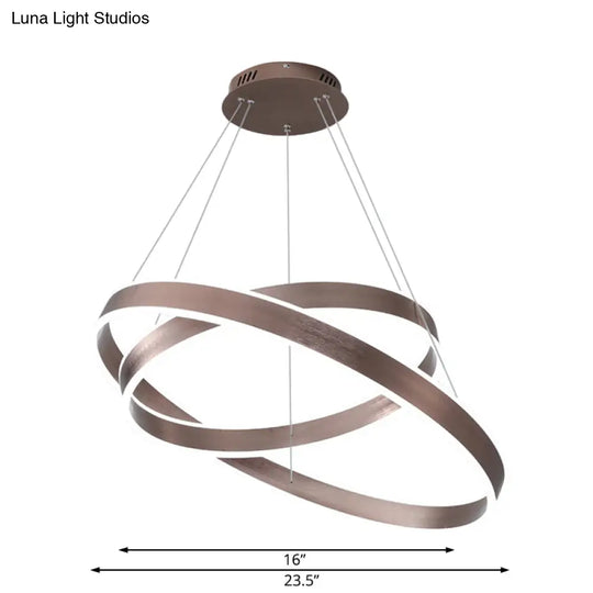 Modern Twisted Pendant Chandelier - Acrylic 1/2/3 Lights Brown Natural Light