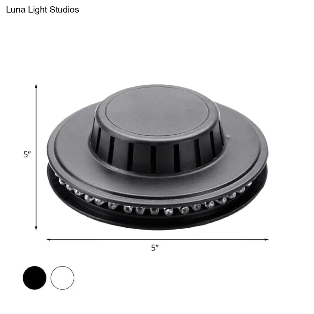 Modern Ufo Karaoke Bar Wall Light With Flashing Rgb Led In Black/White