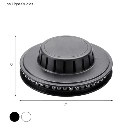 Modern Ufo Karaoke Bar Wall Light With Flashing Rgb Led In Black/White