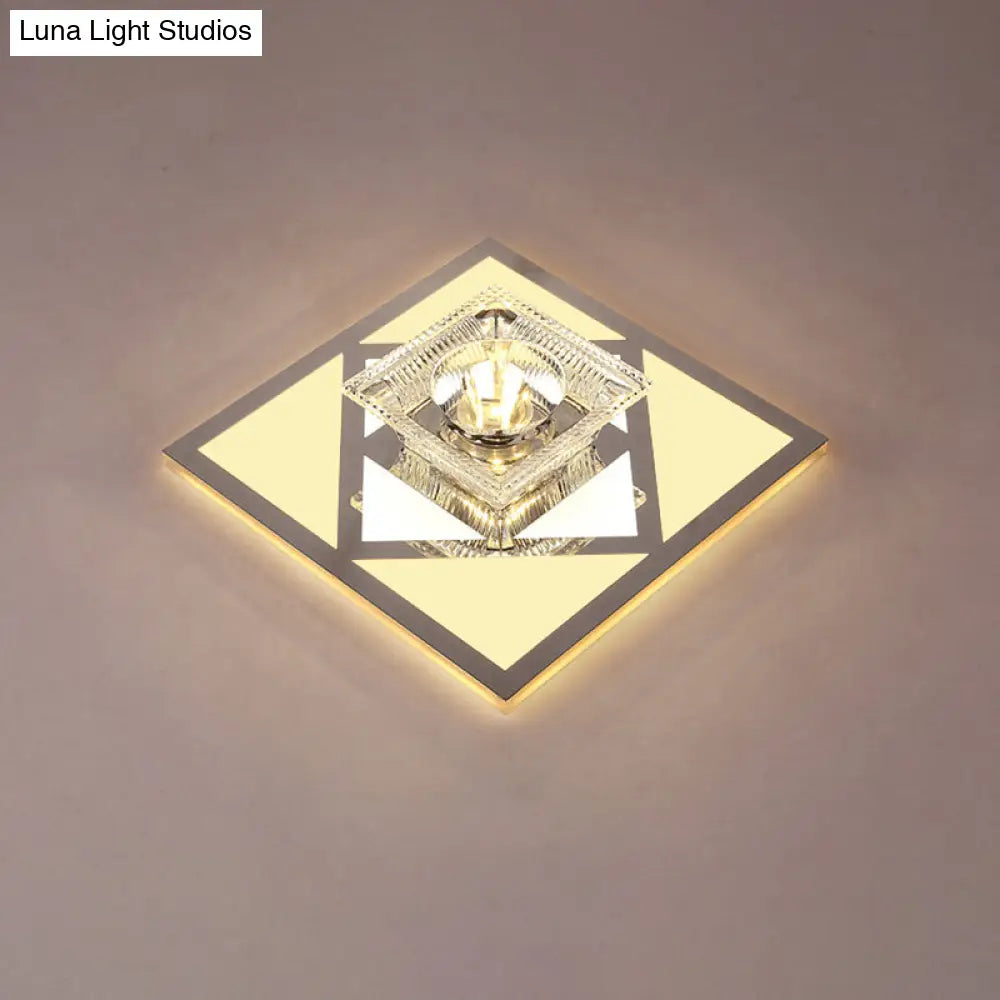 Modern Ultra-Thin Clear Crystal Flushmount Ceiling Spotlight For Corridor / D