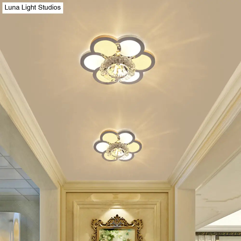 Modern Ultra - Thin Clear Crystal Flushmount Ceiling Spotlight For Corridor