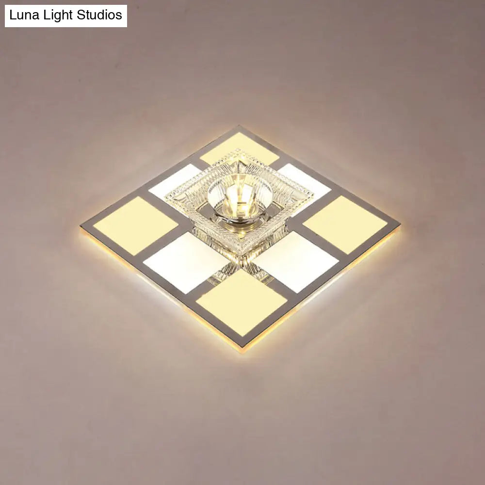 Modern Ultra-Thin Clear Crystal Flushmount Ceiling Spotlight For Corridor / C