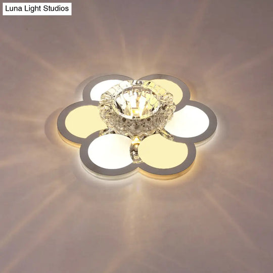 Modern Ultra-Thin Clear Crystal Flushmount Ceiling Spotlight For Corridor / B