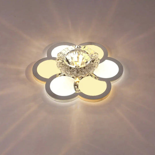 Modern Ultra - Thin Clear Crystal Flushmount Ceiling Spotlight For Corridor / B