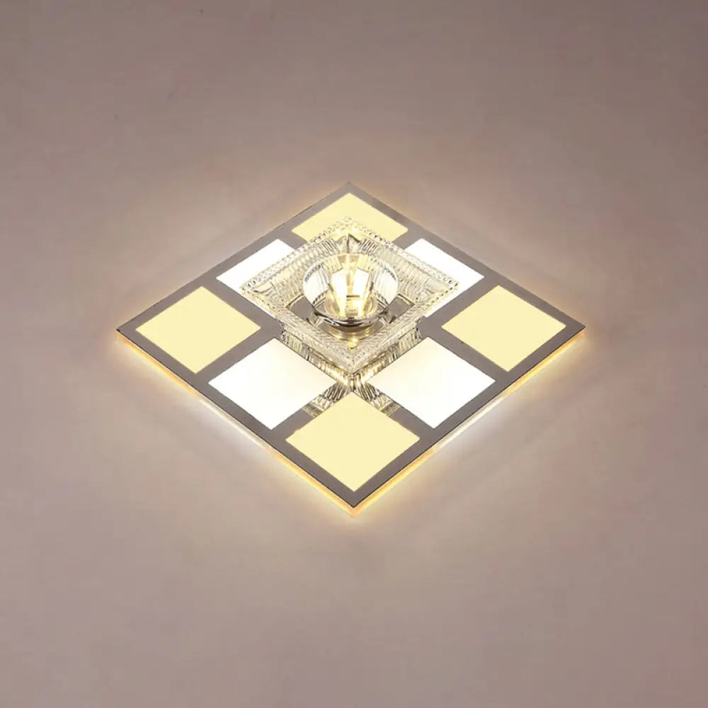 Modern Ultra - Thin Clear Crystal Flushmount Ceiling Spotlight For Corridor / C