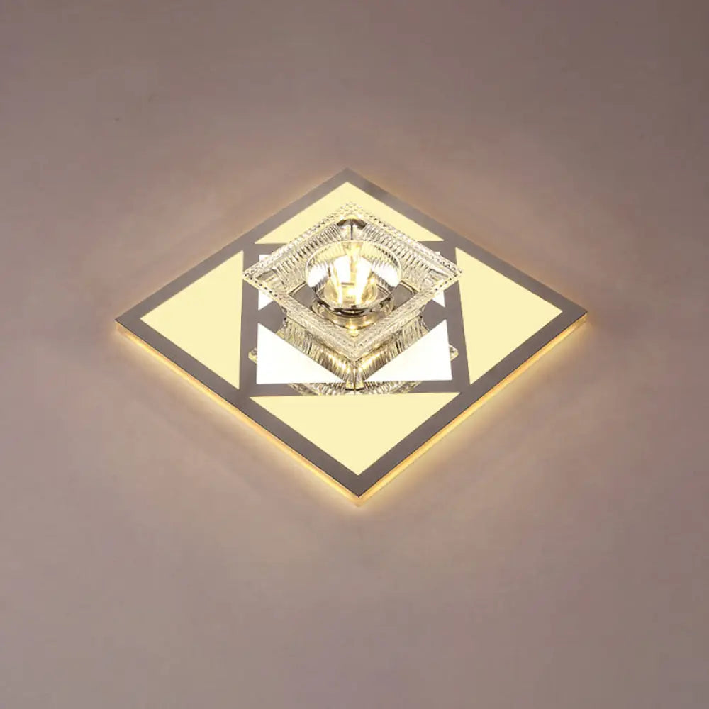 Modern Ultra - Thin Clear Crystal Flushmount Ceiling Spotlight For Corridor / D