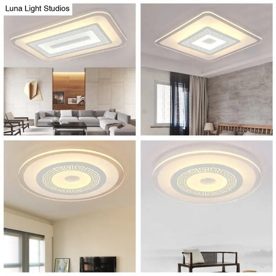 Modern Ultra-Thin Led Flush Mount Ceiling Light With Acrylic Shade Ideal For Small Or Large Living