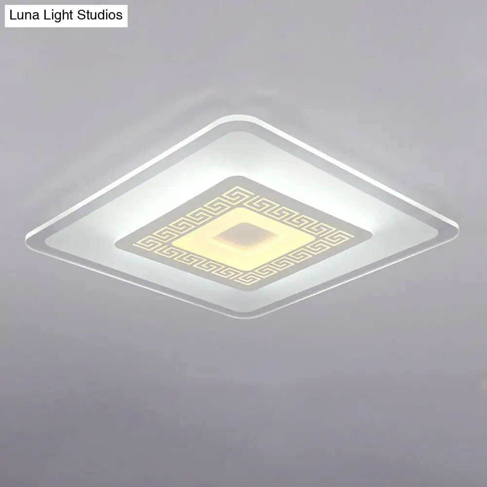 Modern Ultra-Thin Led Flush Mount Ceiling Light With Acrylic Shade Ideal For Small Or Large Living