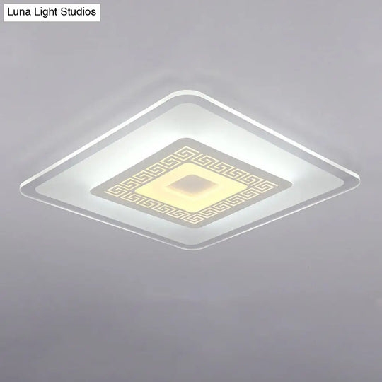 Modern Ultra-Thin Led Flush Mount Ceiling Light With Acrylic Shade Ideal For Small Or Large Living