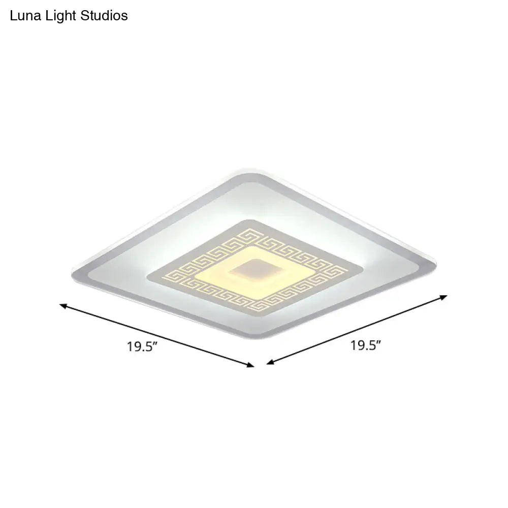 Modern Ultra-Thin Led Flush Mount Ceiling Light With Acrylic Shade Ideal For Small Or Large Living