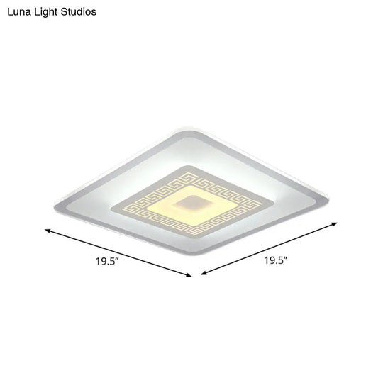 Modern Ultra-Thin Led Flush Mount Ceiling Light With Acrylic Shade Ideal For Small Or Large Living