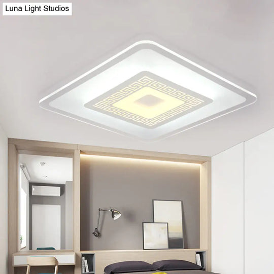 Modern Ultra-Thin Led Flush Mount Ceiling Light With Acrylic Shade Ideal For Small Or Large Living