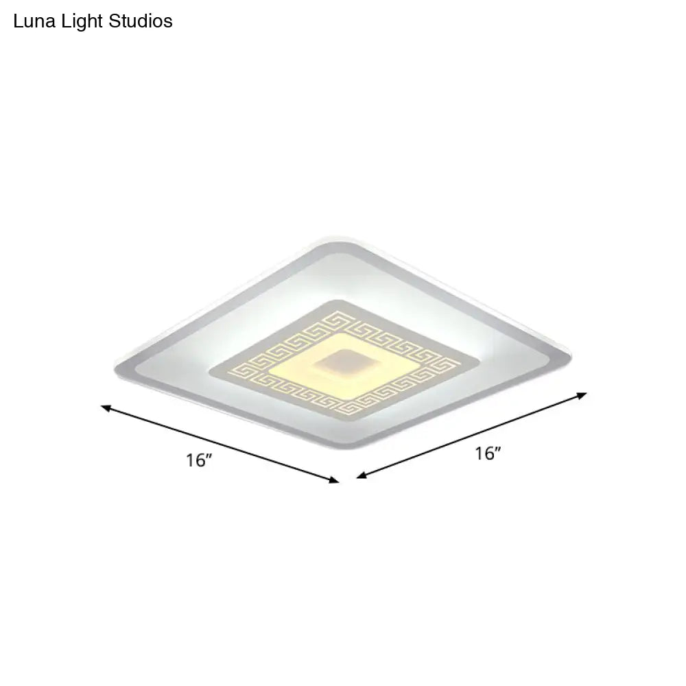 Modern Ultra-Thin Led Flush Mount Ceiling Light With Acrylic Shade – Ideal For Small Or Large