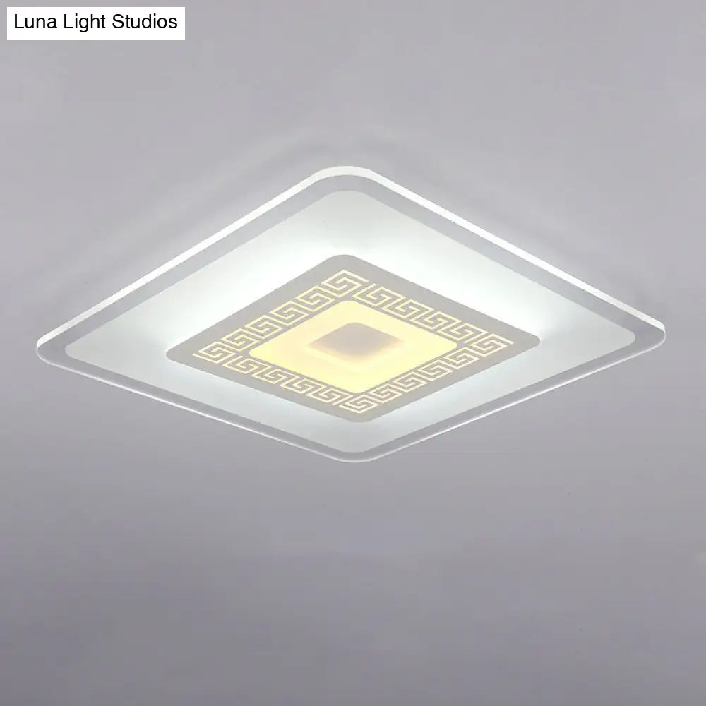 Modern Ultra-Thin Led Flush Mount Ceiling Light With Acrylic Shade – Ideal For Small Or Large