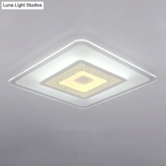 Modern Ultra-Thin Led Flush Mount Ceiling Light With Acrylic Shade – Ideal For Small Or Large