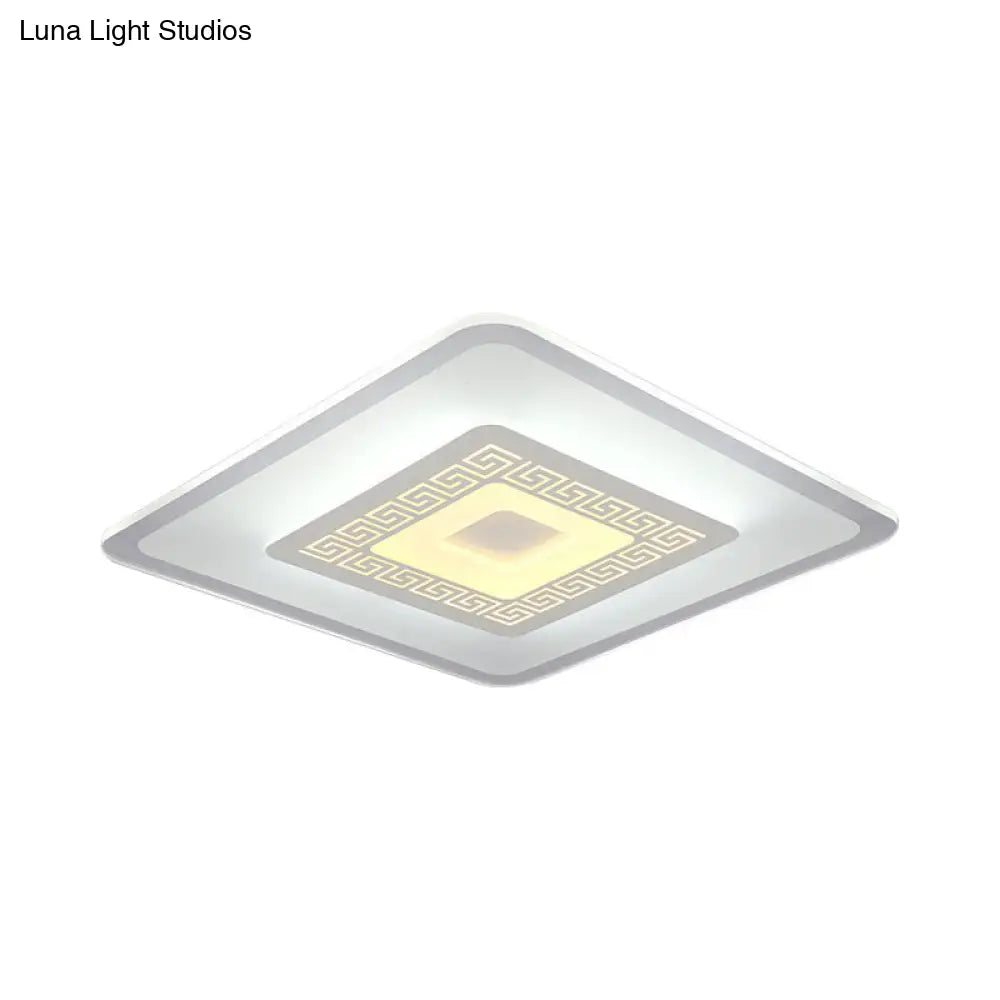 Modern Ultra-Thin Led Flush Mount Ceiling Light With Acrylic Shade Ideal For Small Or Large Living