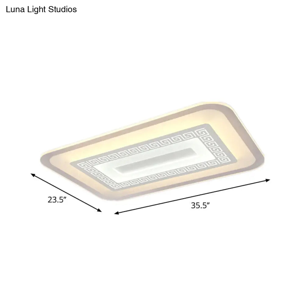 Modern Ultra-Thin Led Flush Mount Ceiling Light With Acrylic Shade Ideal For Small Or Large Living