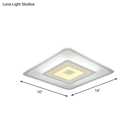 Modern Ultra-Thin Led Flush Mount Ceiling Light With Acrylic Shade Ideal For Small Or Large Living