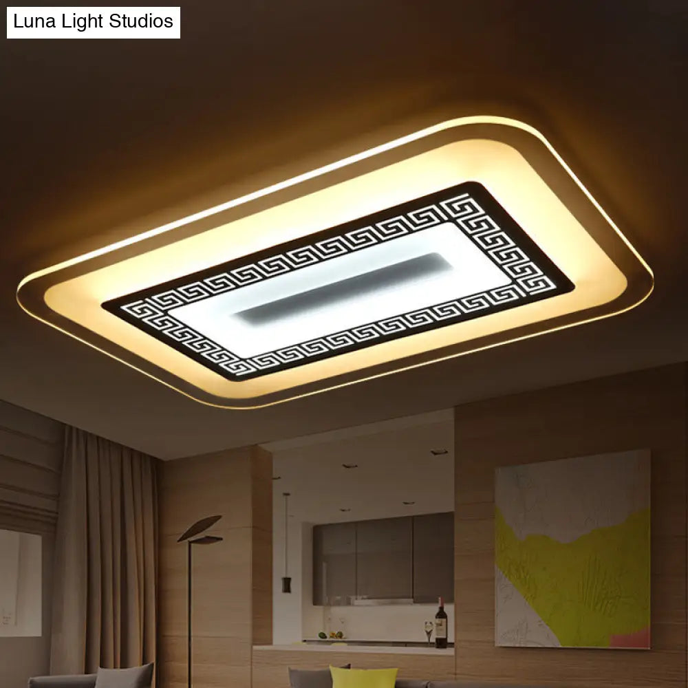 Modern Ultra-Thin Led Flush Mount Ceiling Light With Acrylic Shade Ideal For Small Or Large Living