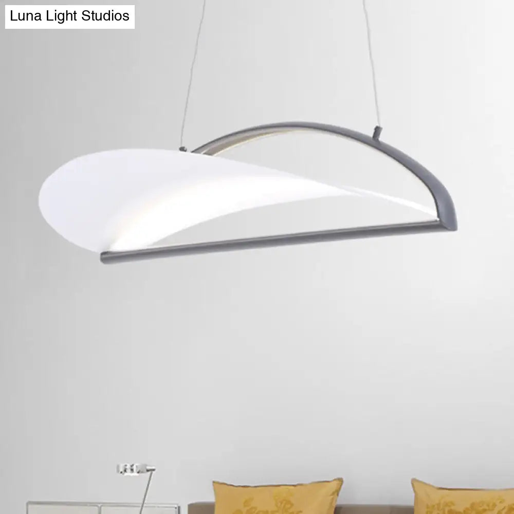 Modern Ultra Thin Led Pendant Ceiling Lamp Grey/White 16.5’/23.5’ Wide