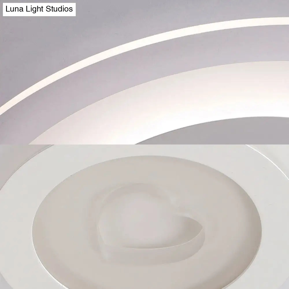 Modern Ultrathin Acrylic Led Ceiling Lamp With Heart Design - Warm/White Light