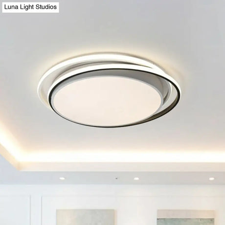 Modern Ultrathin Led Flush Mount Acrylic Round Ceiling Light For Living Room White / 15 Third Gear