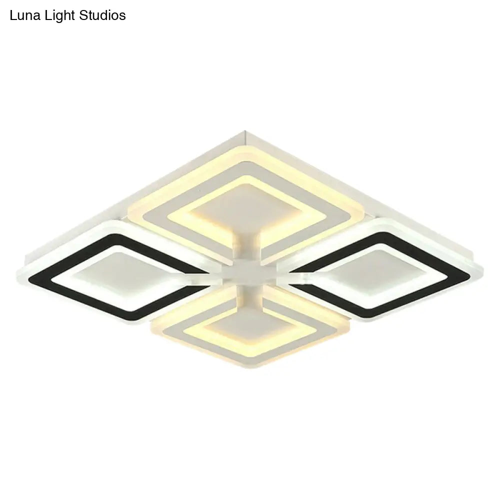 Modern Ultrathin Led Flush Mount Ceiling Light In Stylish Black And White Acrylic