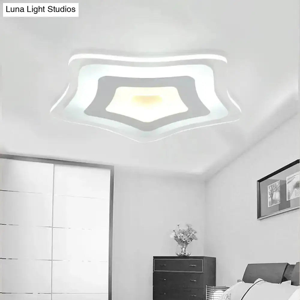 Modern Ultrathin Led Star Ceiling Lamp In Warm/White Light - 8’/16.5’/20.5’ W