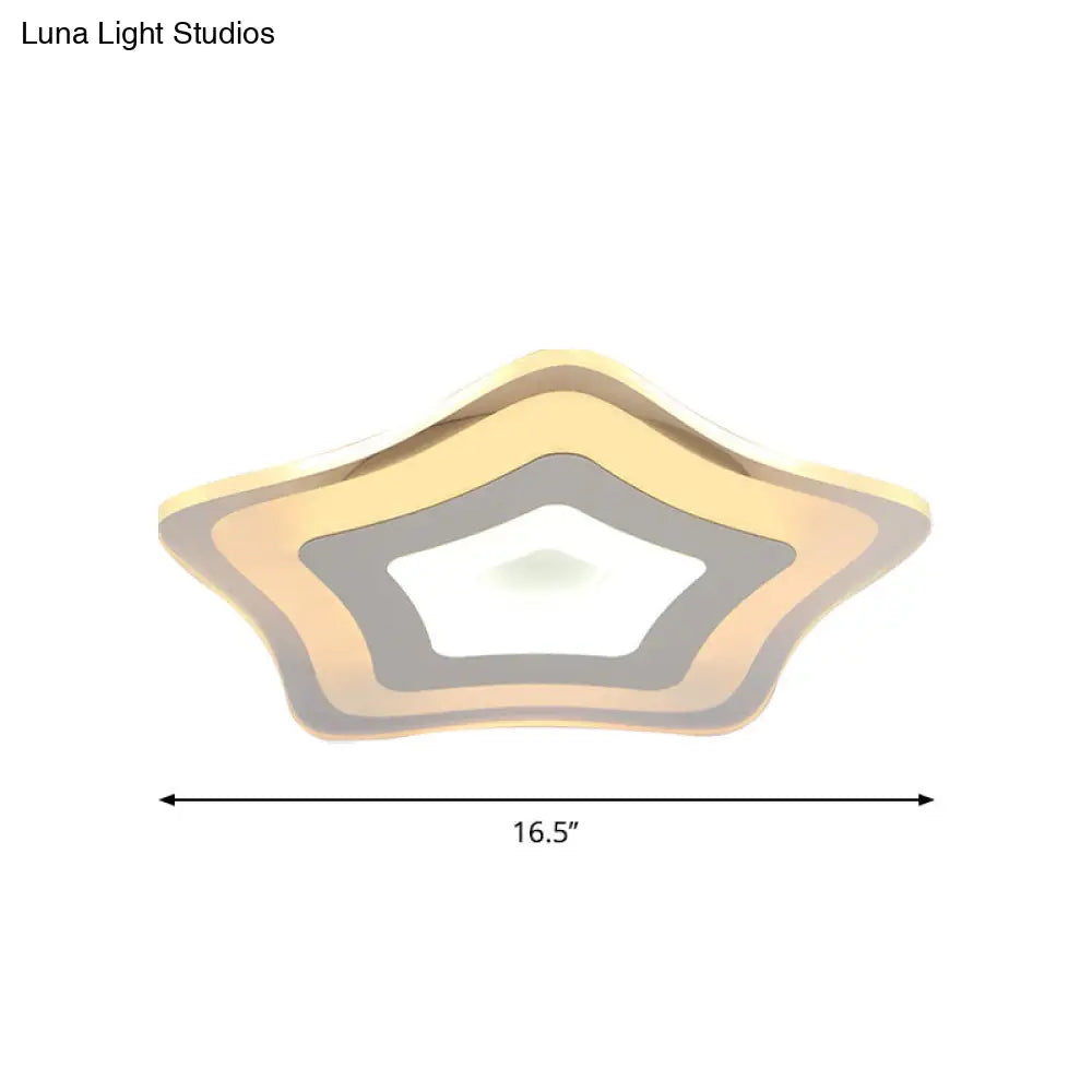 Modern Ultrathin Led Star Ceiling Lamp In Warm/White Light - 8/16.5/20.5 W