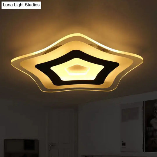 Modern Ultrathin Led Star Ceiling Lamp In Warm/White Light - 8’/16.5’/20.5’ W