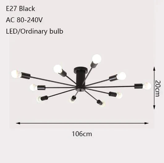 Modern Unique Novelty Painted Ceiling Lamps E27 Led 2 Styles Lights For Living Room Bedroom