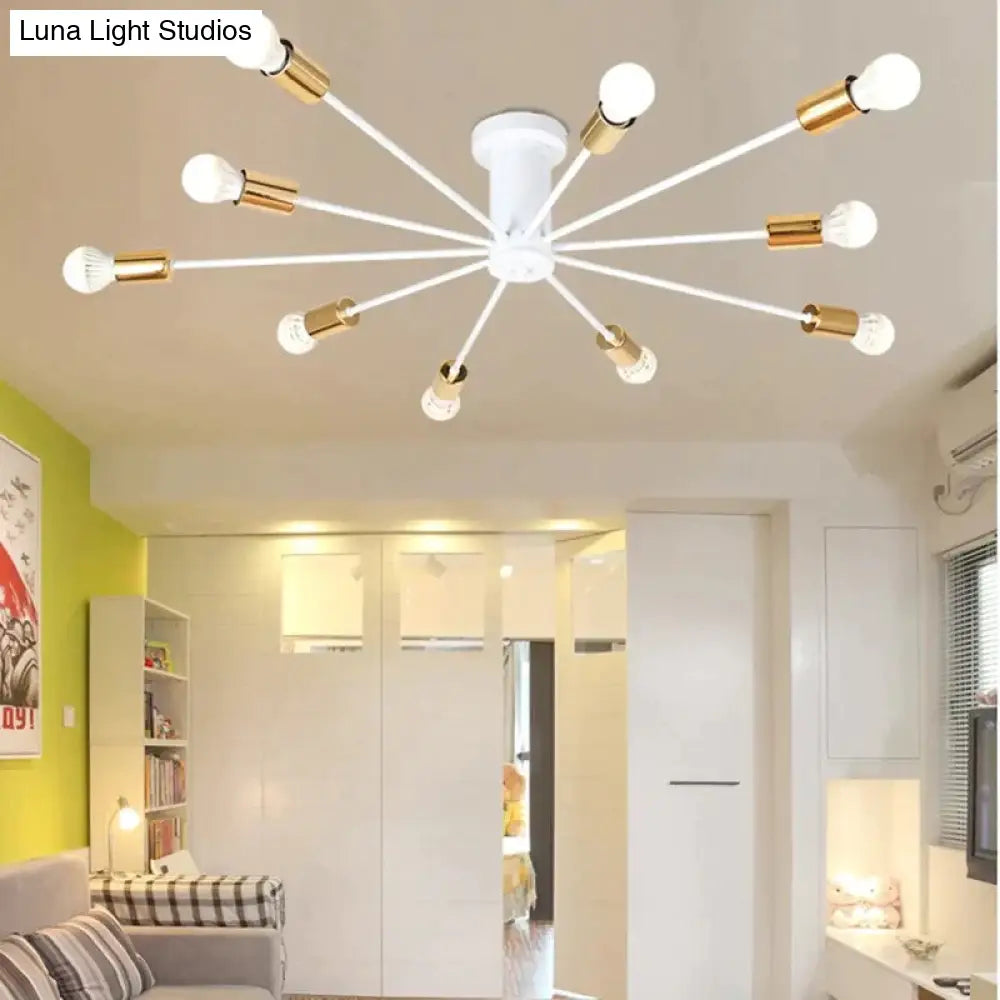 Modern Unique Novelty Painted Ceiling Lamps E27 Led 2 Styles Lights For Living Room Bedroom