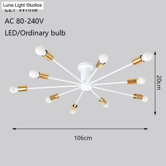 Modern Unique Novelty Painted Ceiling Lamps E27 Led 2 Styles Lights For Living Room Bedroom