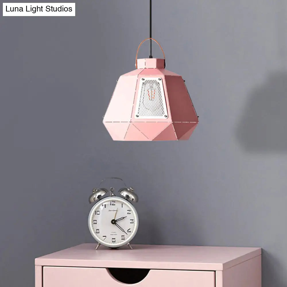 Modern Metal Urn Pendant Lighting 10/14 Wide Grey/Pink/Yellow 1 Head Hanging Ceiling Light With