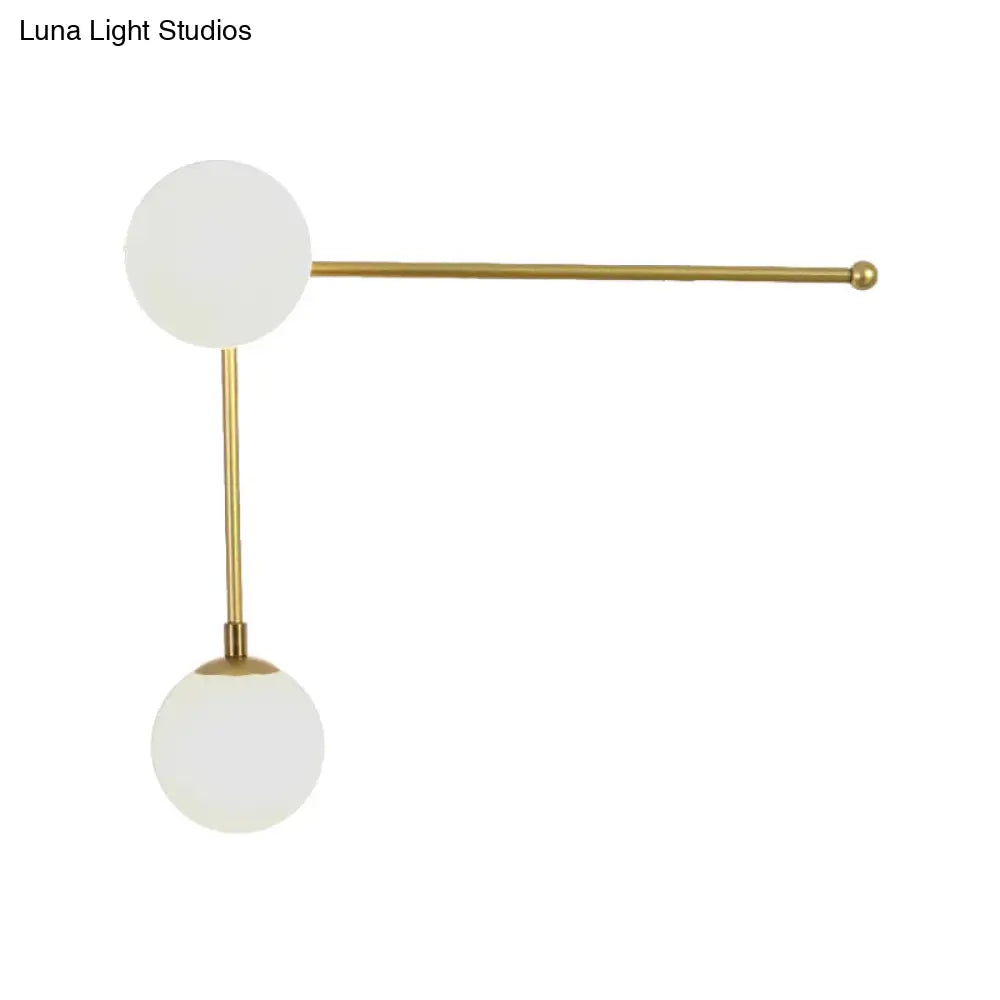 Modern Wall Lamp With Crossed Lines Glass Shade Black/Gold Finish - 2/4 Lights