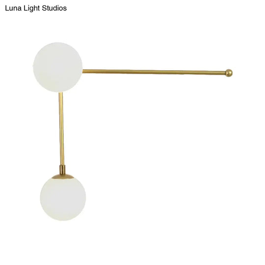 Modern Wall Lamp With Crossed Lines Glass Shade Black/Gold Finish - 2/4 Lights