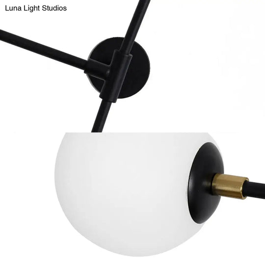 Modern Wall Lamp With Crossed Lines Glass Shade Black/Gold Finish - 2/4 Lights