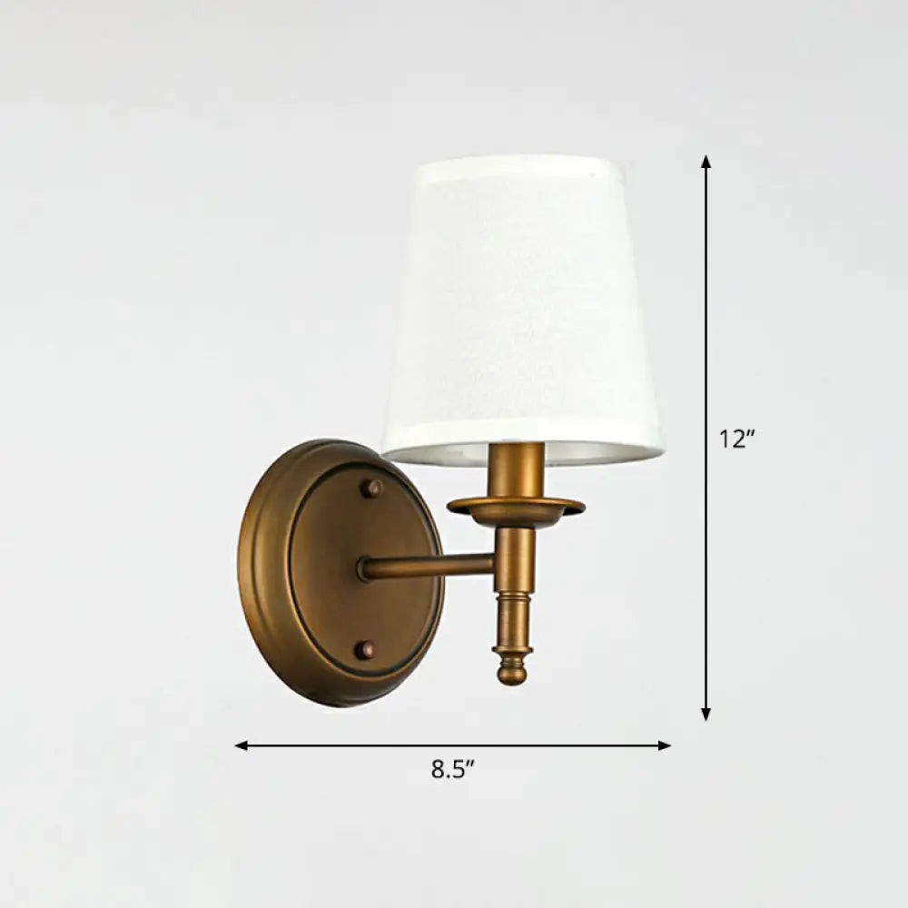 Modern Wall Mounted Reading Lamp With Minimalist Cone Shade Fabric Bronze