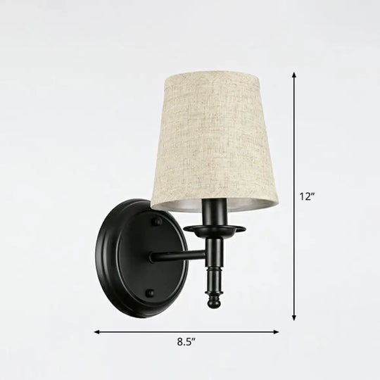 Modern Wall Mounted Reading Lamp With Minimalist Cone Shade Fabric Light Gray-Yellow