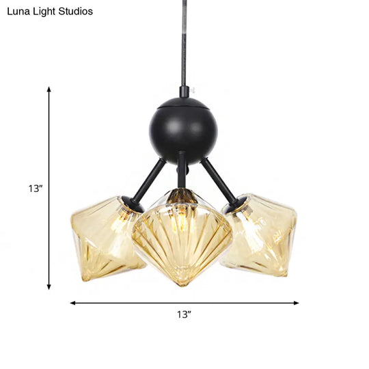 Diamond Living Room Chandelier Lamp - Warehouse Style Pendant Lighting With Sputnik Design 3/9/12