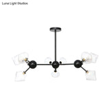 Modern Warehouse Style Chandelier Lamp With Diamond Design - 13’/27.5’/34’ Width Amber/Clear