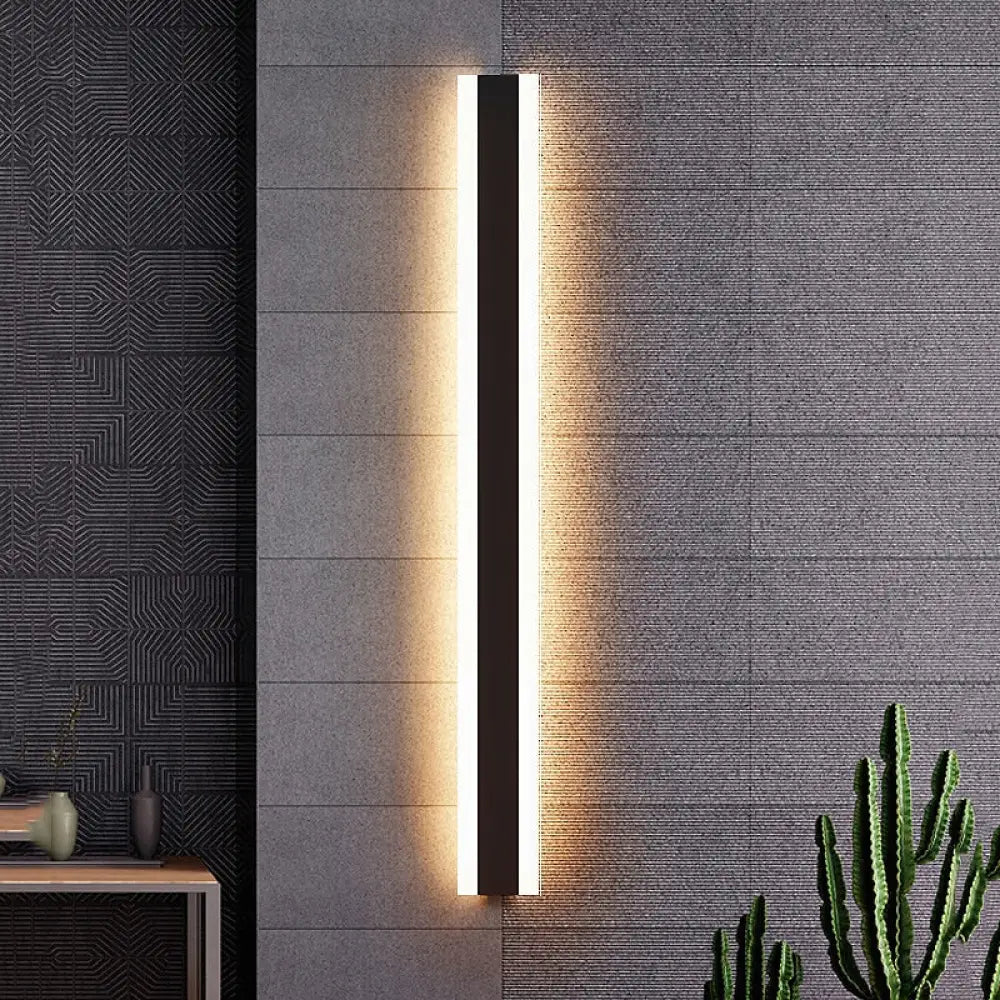 Modern Waterproof Outdoor Long Strip Led Wall Lamp Ip65 Aluminum Light Garden Porch Sconce 110V