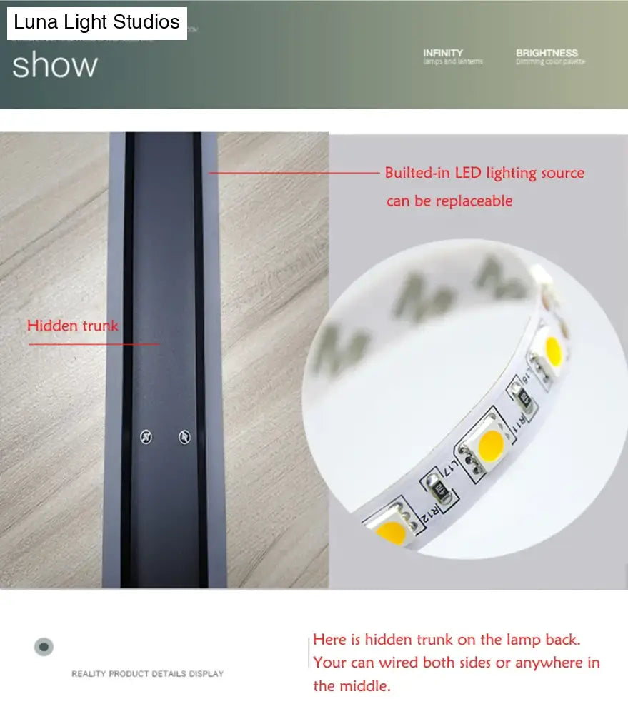 Modern Waterproof Outdoor Long Strip Led Wall Lamp Ip65 Aluminum Light Garden Porch Sconce 110V