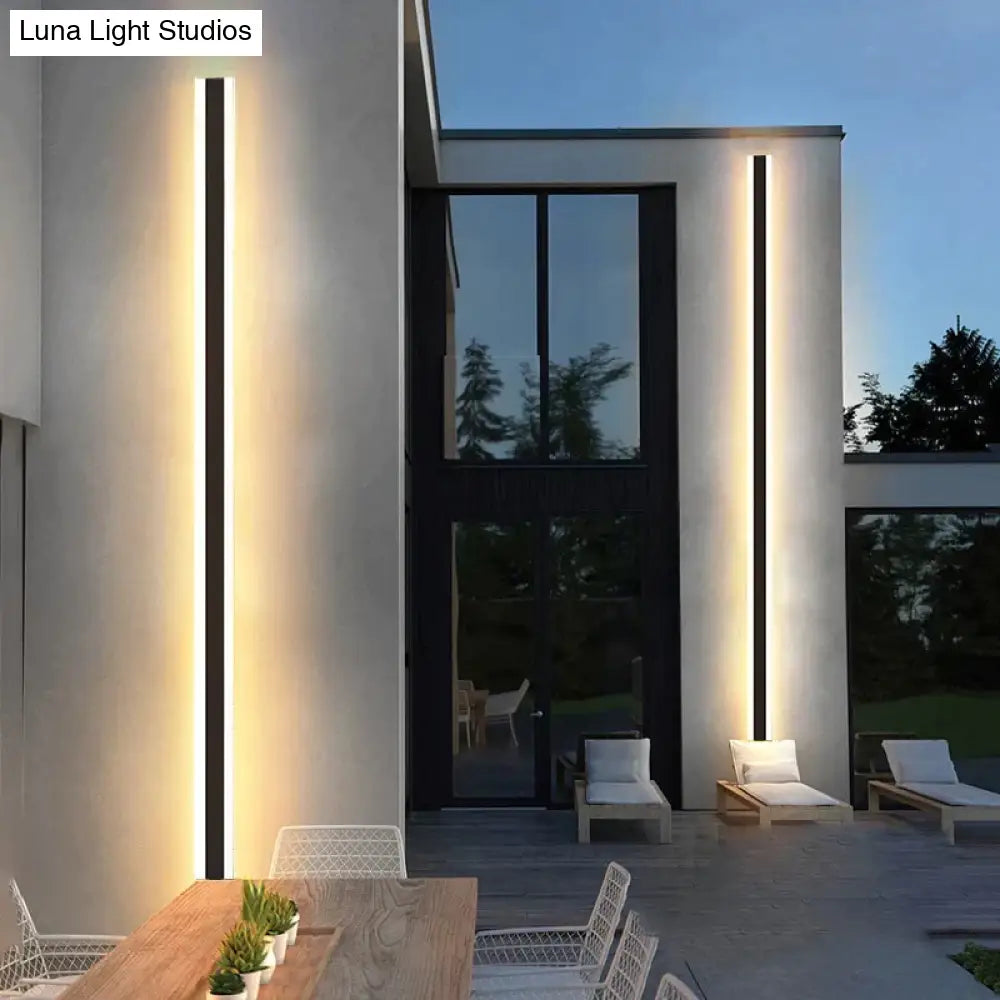 Modern Waterproof Outdoor Long Strip Led Wall Lamp Ip65 Aluminum Light Garden Porch Sconce 110V