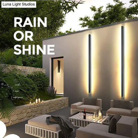 Modern Waterproof Outdoor Long Strip Led Wall Lamp Ip65 Aluminum Wall Light Garden Porch Sconce