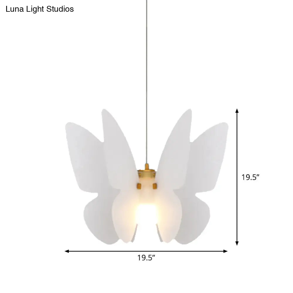 Modern White Acrylic Butterfly Ceiling Pendant Light For Dining Room