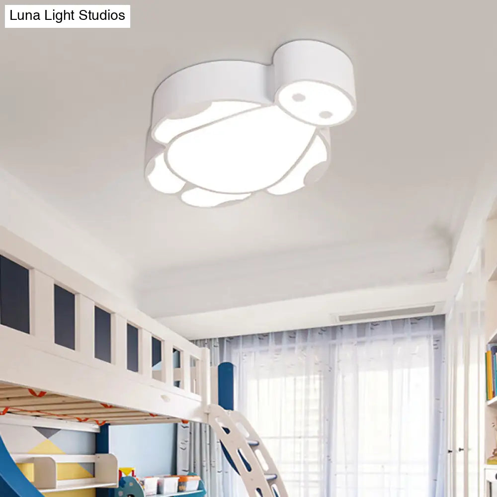 Modern White Acrylic Cartoon Flush Mount Ceiling Light For Living Room