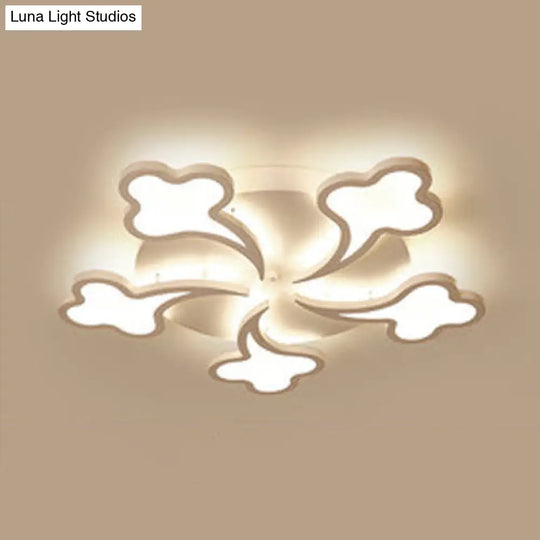 Modern White Acrylic Ceiling Light For Bedroom 5 / Warm